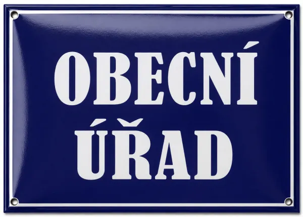 Smaltovaná cedule označující úřad U1-urad 2